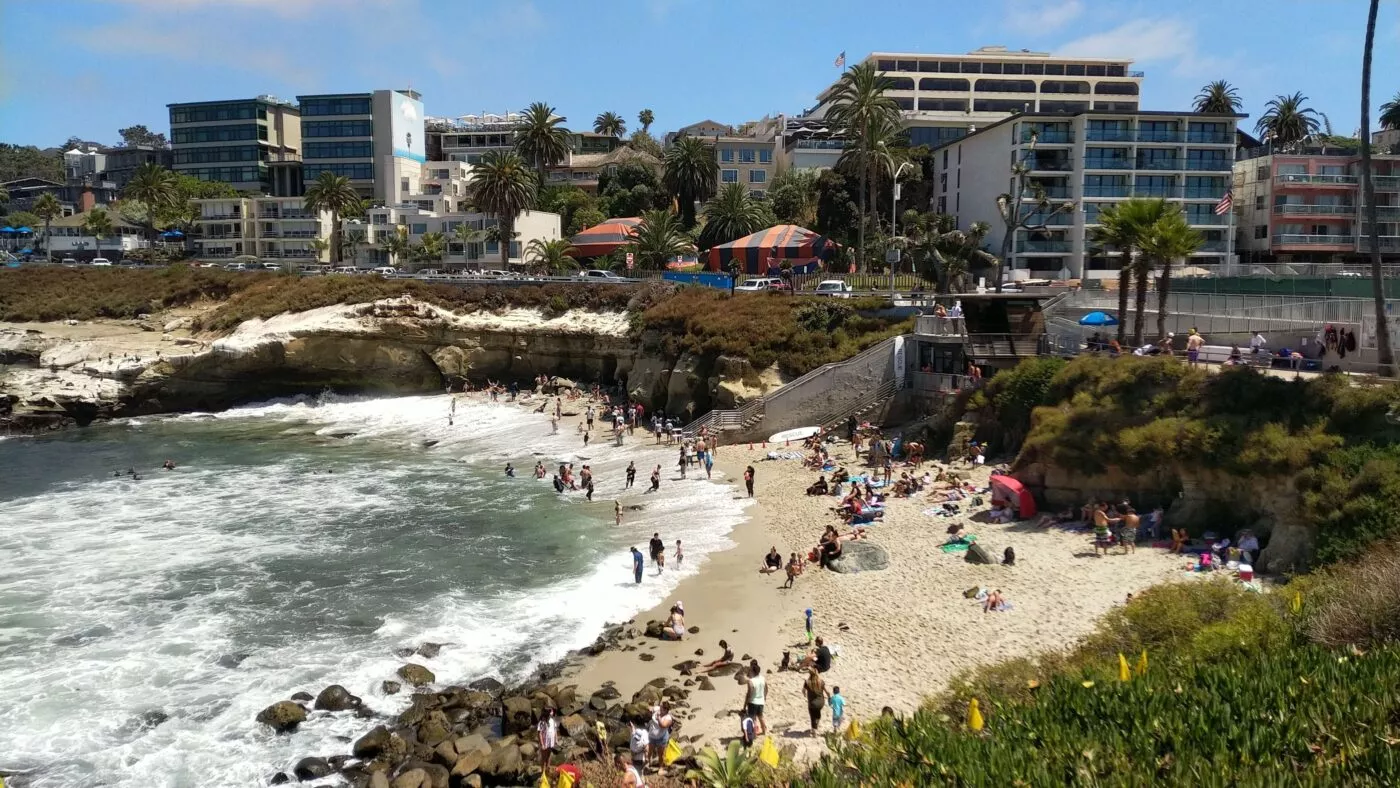 la jolla beach with the childrens pool of the seals