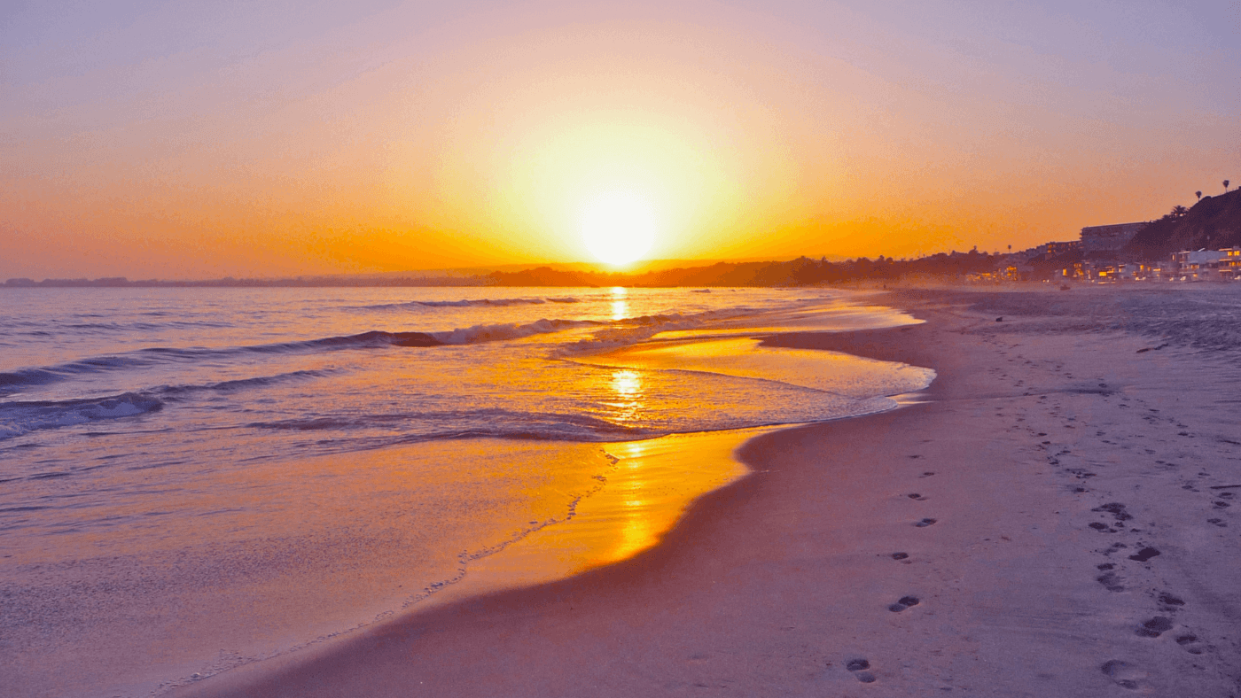 sunset on the beach