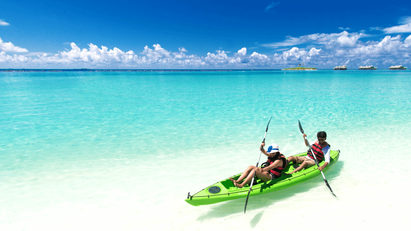 kayaking on the beach