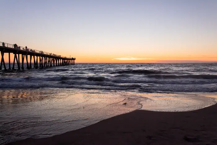 Hermosa Beach Sunset in California.