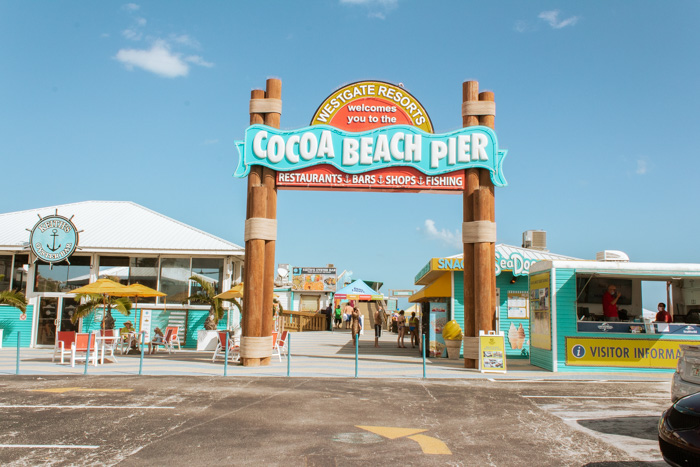 Cocoa Beach Pier Sign in Florida